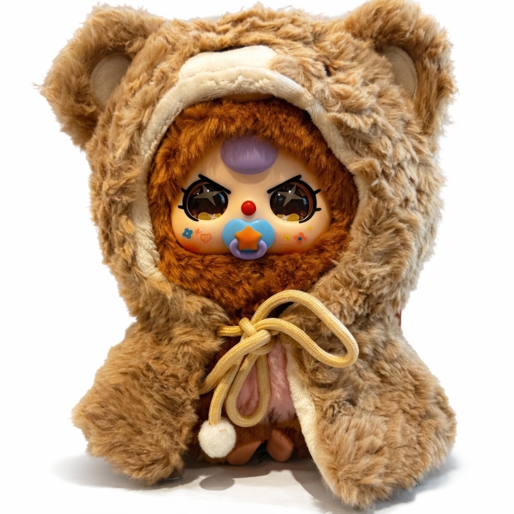 Baby Three I'm‎ Not A Warrior DOUBLE BEAR Paci Special Eye Plush- Bear Warrior